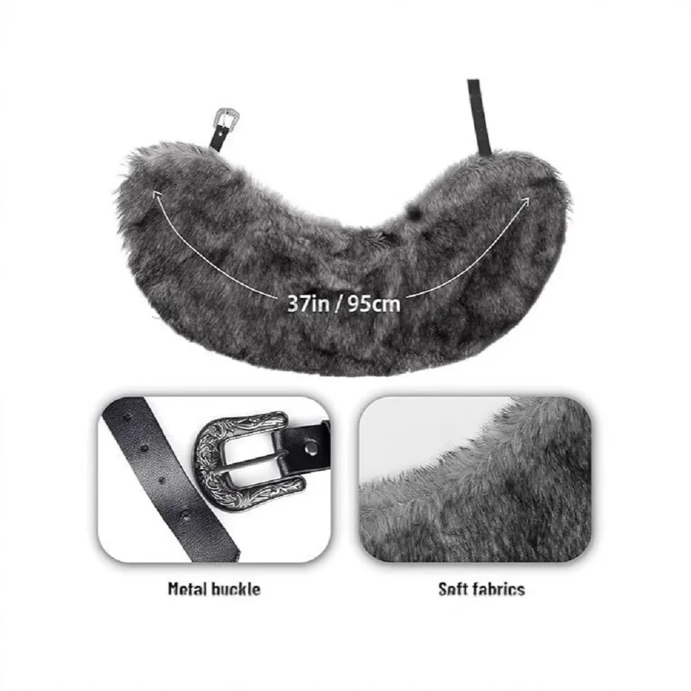 Faux Fur Collar Winter Clothing King Warrior Cloak Viking Fur Shawl Medieval Warrior Women's Cosplay Artificial Fur Cloak 5
