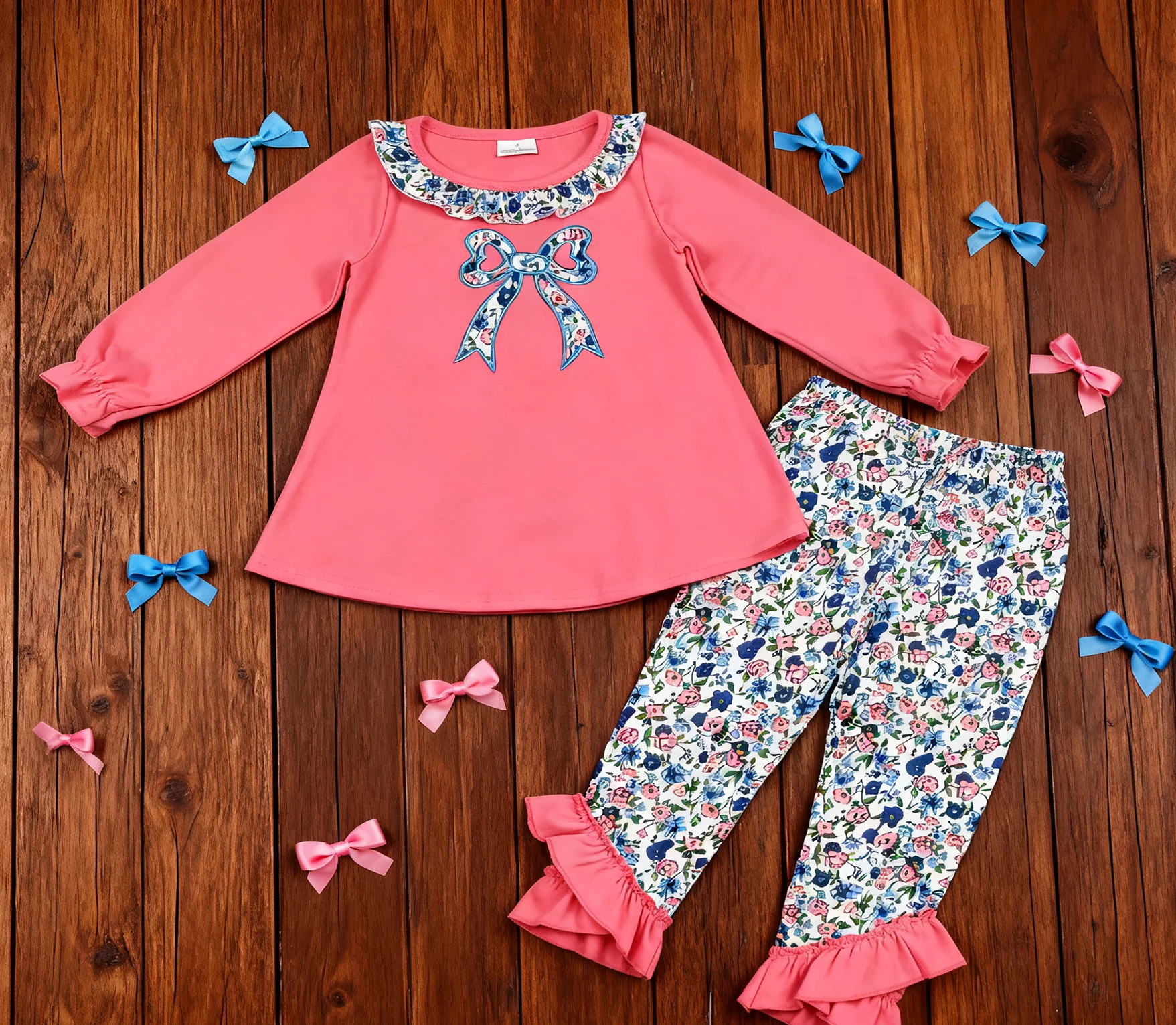 

Z1011-04 GLP2884 Kids Outfit Long Sleeve Top With Pants Set Children Thanksgiving Clothes