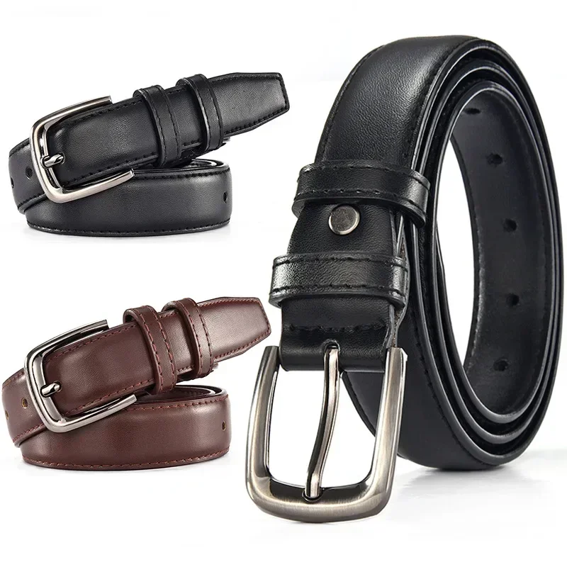 New Fashion Female Antique Black Belt Metal Buckle Jeans Woman Faux Leather Belt  Leather Belt Men Jeans Luxury