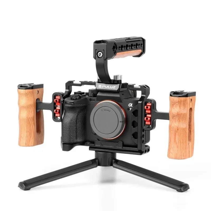 Metal Cage Stabilizer Rig for Sony A7M4 / A7R3 Camera Cage Support connect Tripod Mic Light image 5