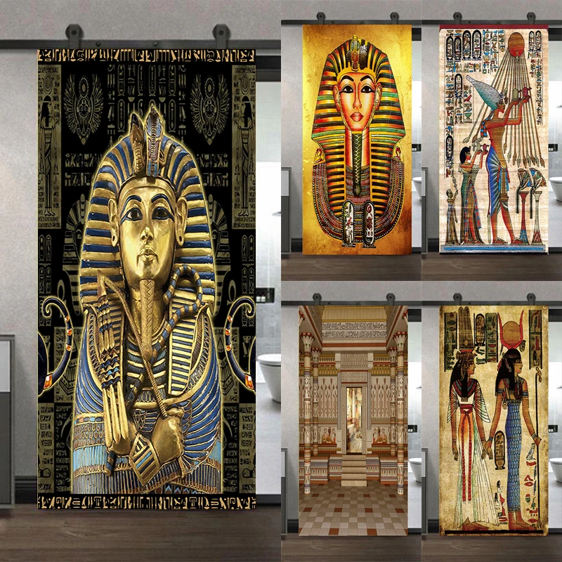 

Customized 3D door stickers, refrigerator stickers, self-adhesive waterproof Photos of Egyptian Pharaohs home decoration