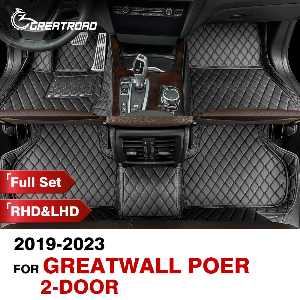 

Автомобильные коврики для Great Wall Poer 2-Door 2019-2023 22 21 20, индивидуальные автомобильные подставки для ног, искусственная Обложка, аксессуары для интерьера