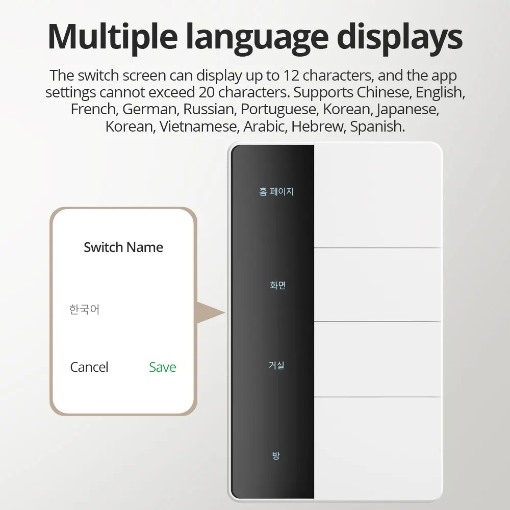 Zigbee diy nome interruptor grande botão de pressão trabalho com tela tuya interruptor de luz parede inteligente alexa google casa controle voz