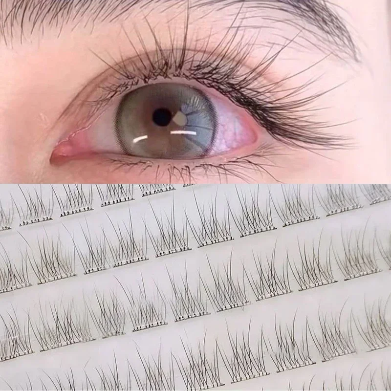 

Self Adhesive Stemless False Eyelashes Cluster Lashes 8-10MM Glue Free Eyelash Extension Natural Curling Individual Lash Makeup