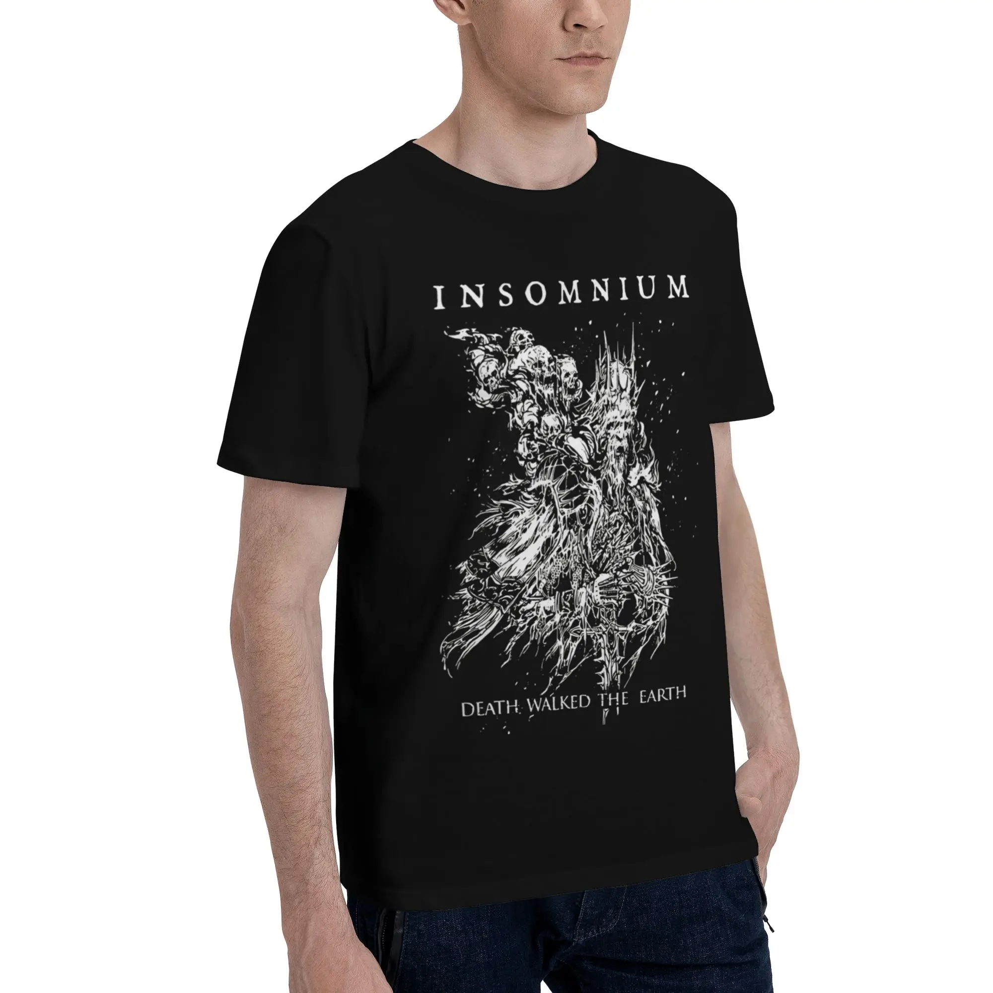 Sacred Men T Shirts Insomnium Fashion Tees Short Sleeve Round Neck Pure Cotton Printing Clothing T-Shirt