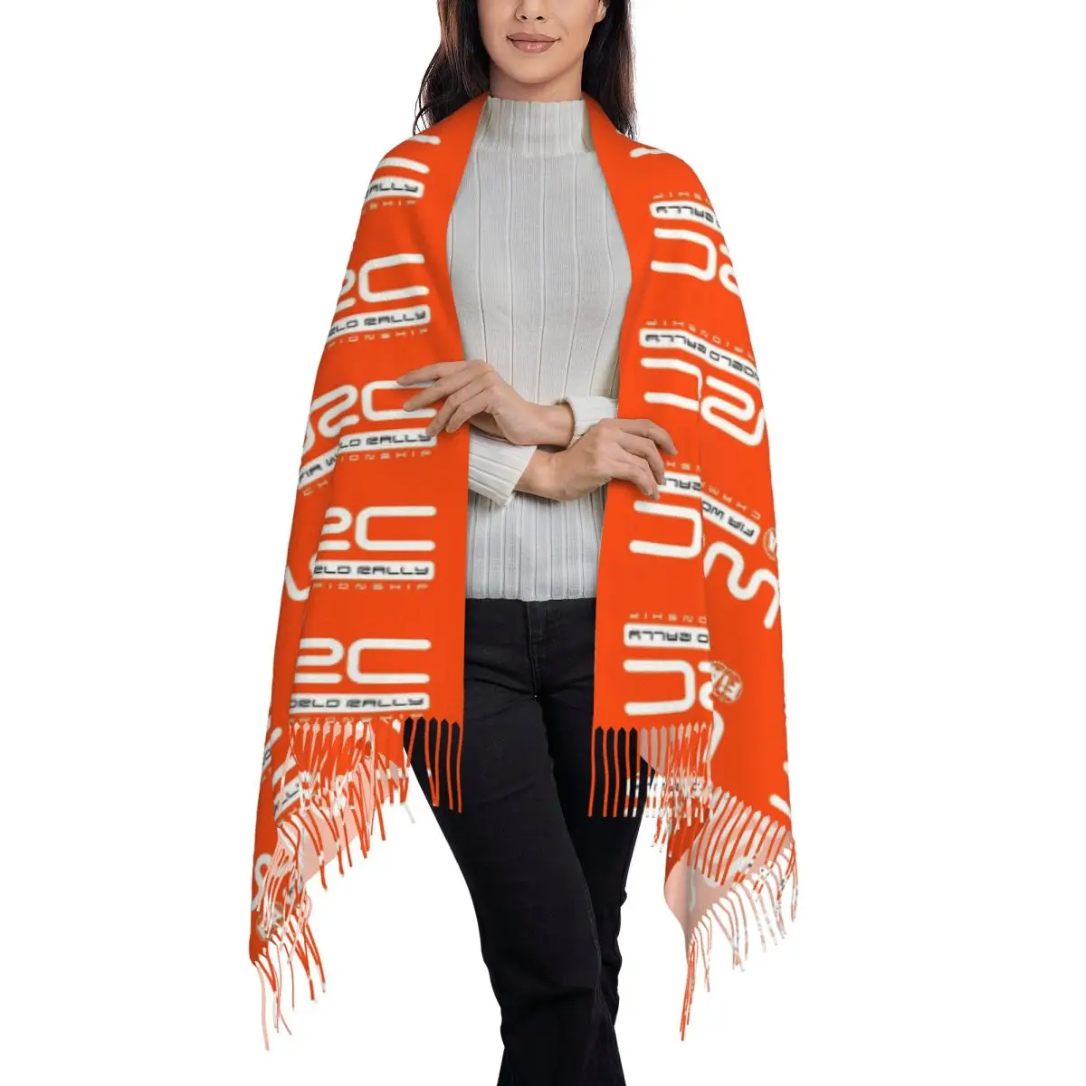 World Rally Championship WRC Scarf Tassel Scarves for Women Soft Warm Shawls and Wraps Long Fall Winter Shawl Wrap
