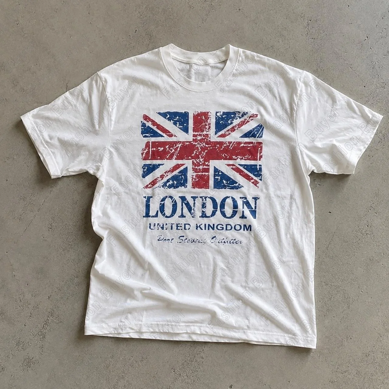 Union Jack Pattern (London, UK) Print T-Shirt Unisex Crew Neck Short-sleeved Overs Retro Street Y2K Casual Fashion Tops Clothing
