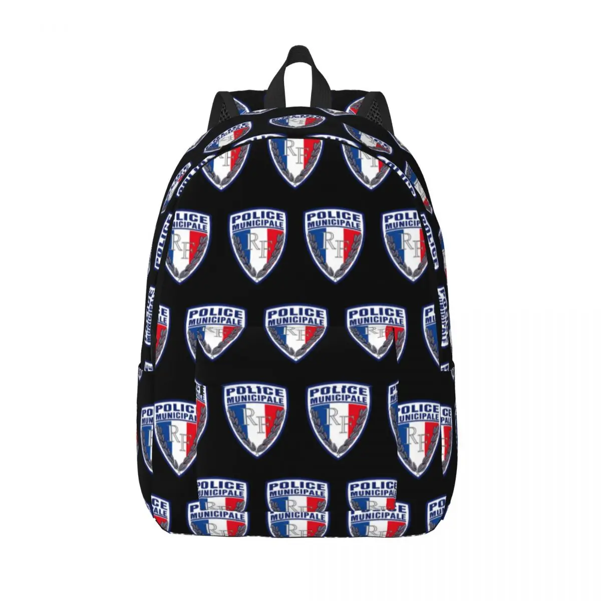 

FRENCH MUNICIPAL POLICE INSIGNIA Student Backpack School Bag Hiking Travel Daypack for Men Women Bookbag Shoulder Bags