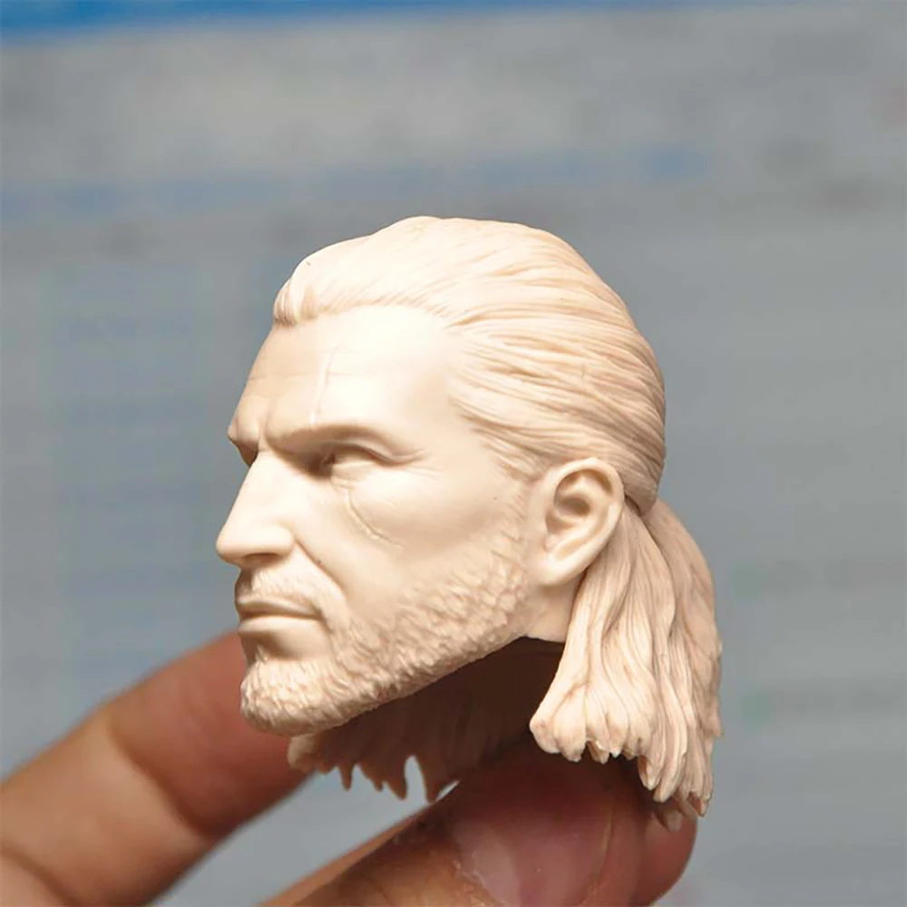 Em estoque 1/6 lobo branco geralt cabeça esculpida pvc cabeça de soldado masculino escultura caber 12 ''figura de ação corpo bonecas