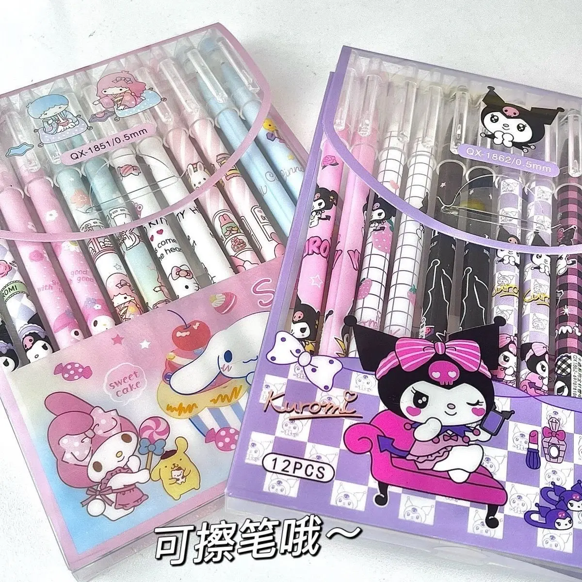 Anime Cartoon Sanrio Erasable Pen Kawaii Hellokitty Kuromi Mellody Cinnamoroll Student Supplies Office Supplies Student Gifts