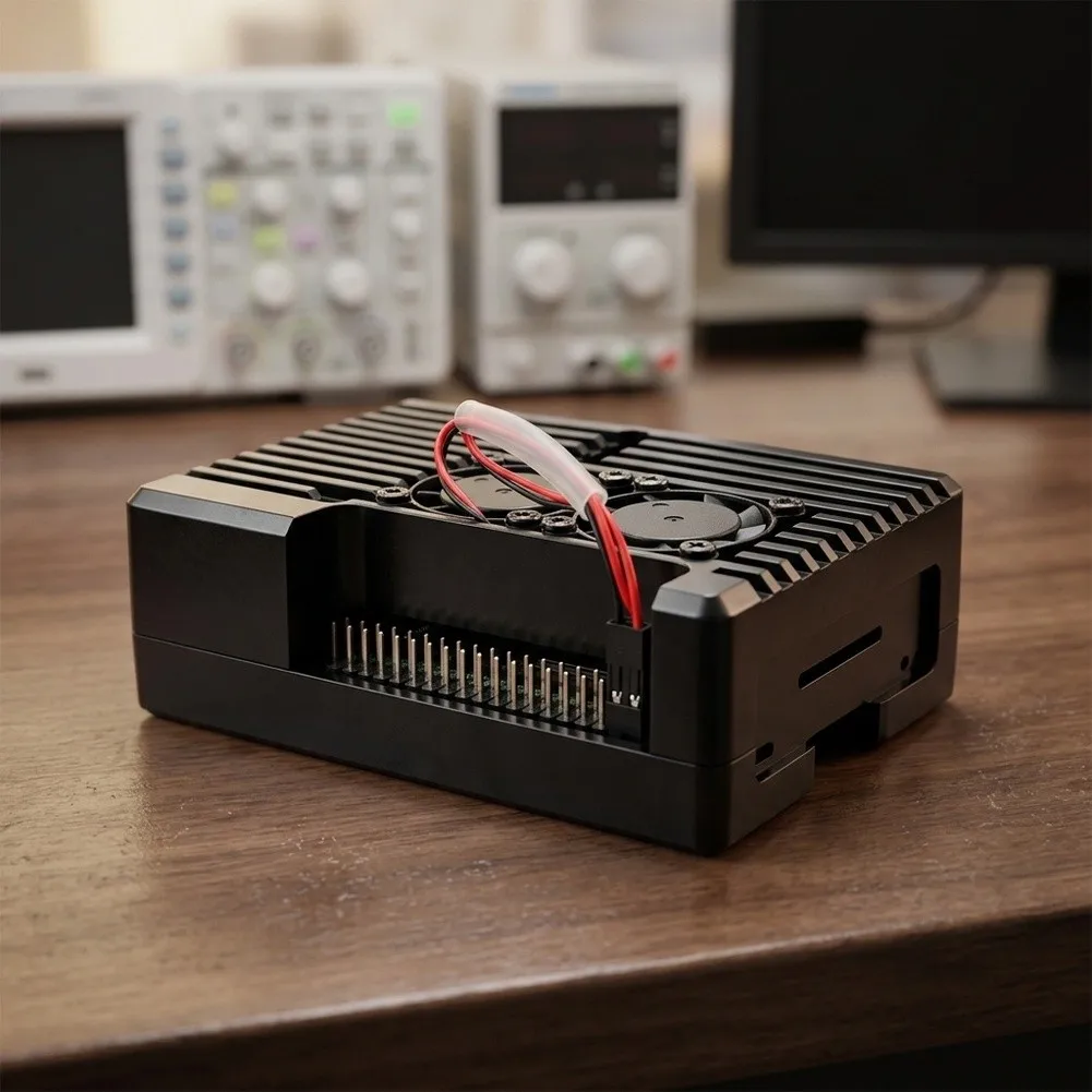 For RASPBERRY Pi 4 Aluminum Housing with Dual for fan Configuration for Improved Thermal Conductivity and Structural Resilience