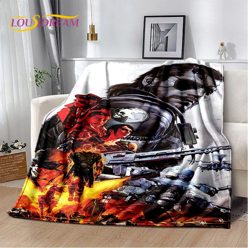 3D Game Metal Gear Solid Cartoon HD Gamer Blanket,Soft Throw Blanket for Home Bedroom Bed Sofa Picnic Travel Cover Blanket Kids