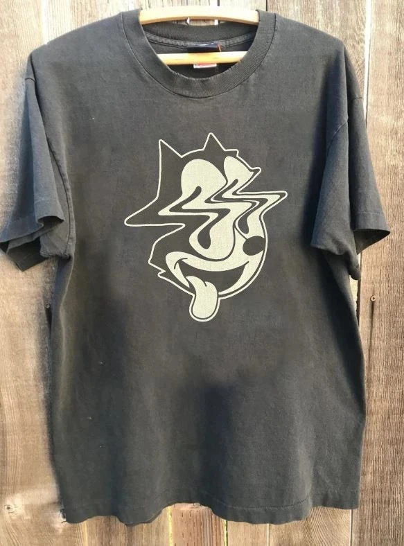 Camiseta de manga corta unisex de algodón 100% con estampado de dibujos animados de Felix el Gato, estilo vintage, color carbón, talla grande, popular y en oferta.