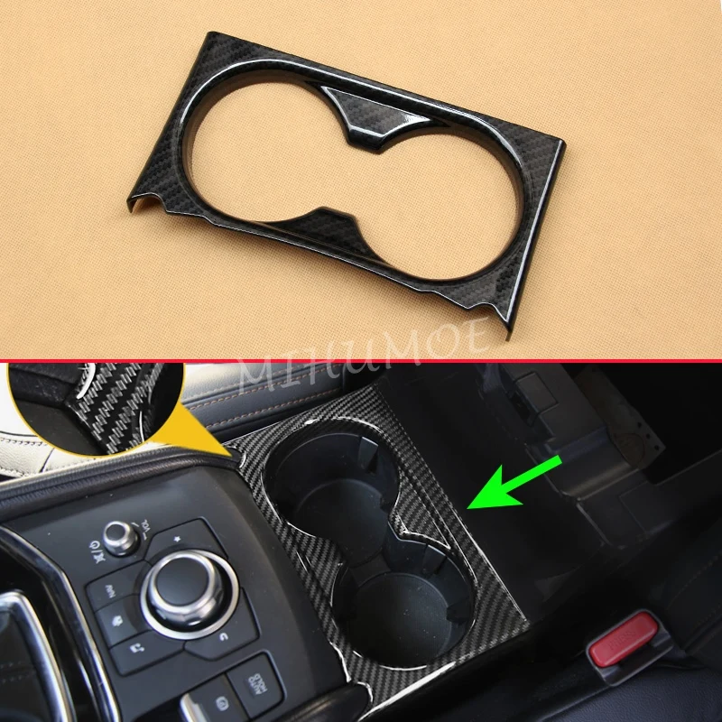 For 2017-2024 Mazda CX-5 KF Carbon Fiber Cup Holder Drink Surround Styling Cover Car Interior Decoration