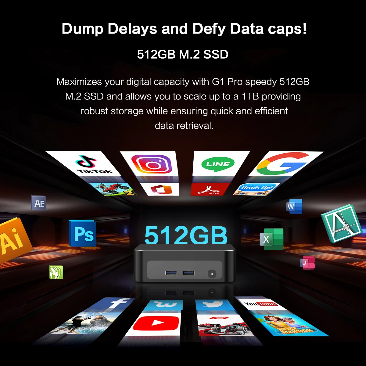 كمبيوتر صغير MLLSE G1 Pro AMD Ryzen7 5700U DDR4 16GB RAM 512GB SSD WiFi6 BT5.2 Windows 11 Pro كمبيوتر مكتبي صغير للألعاب #4