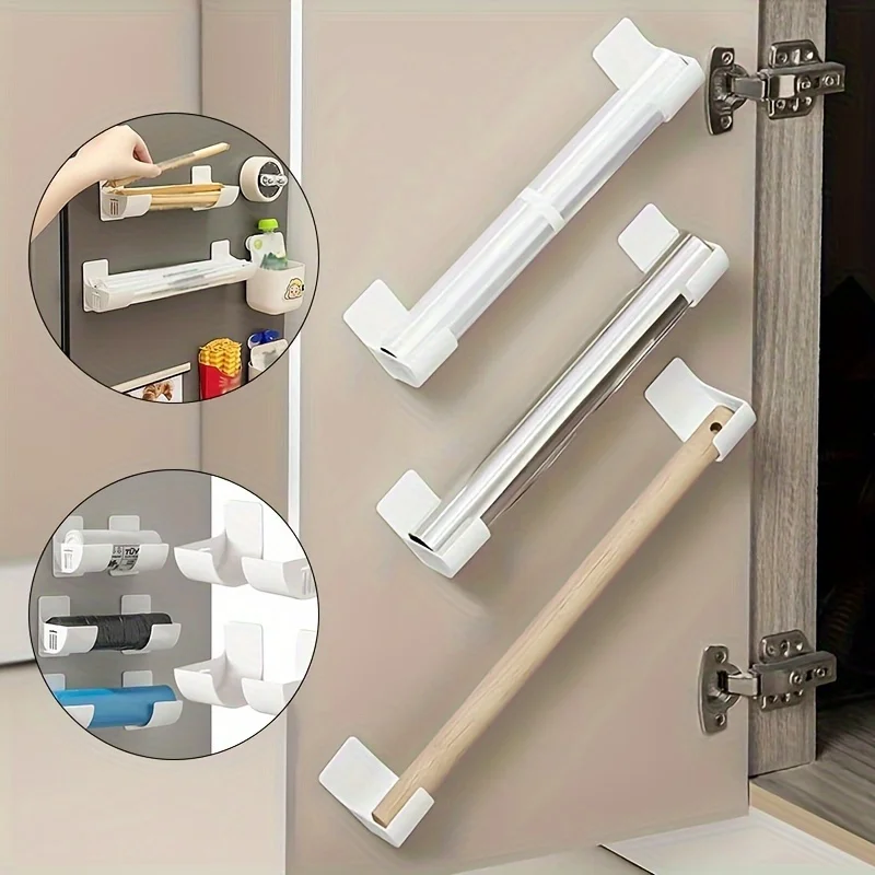 4pcs No-Drill Kitchen Storage Rack Set - Multi-Functional, Outdoor camping, Food-Safe Plastic Organizer For Garbage Bags