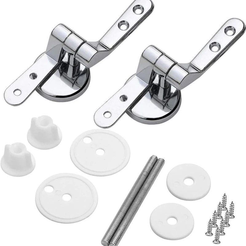 1set Zinc Alloy Toilet Seat Hinge Toilet Cover Mounting Connector Replacement Parts Toilet Lid Bracket Bathroom Fixture Hardware