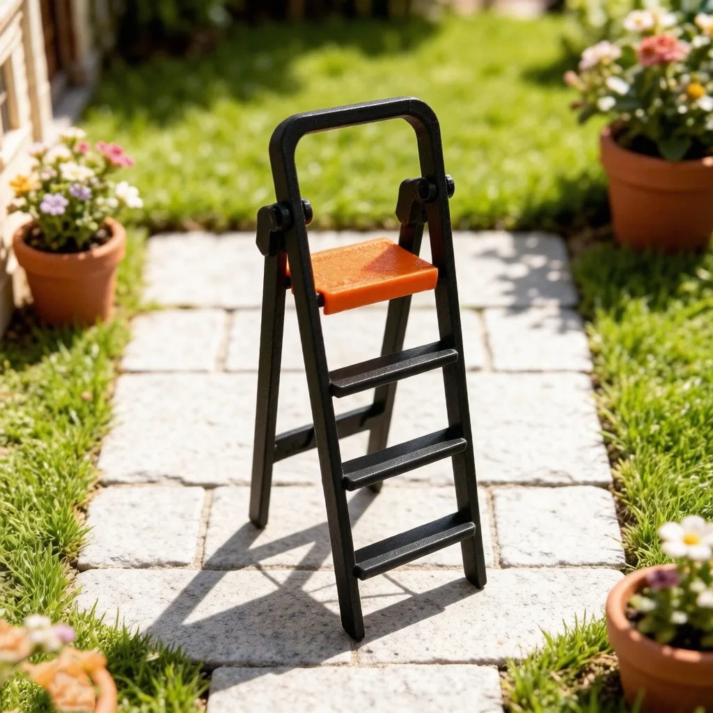 1:12 Dollhouse Mini Folding Step Ladder Model, PLA 3D Printed Miniature A-Frame Ladder, Doll House Home Scene Decoration