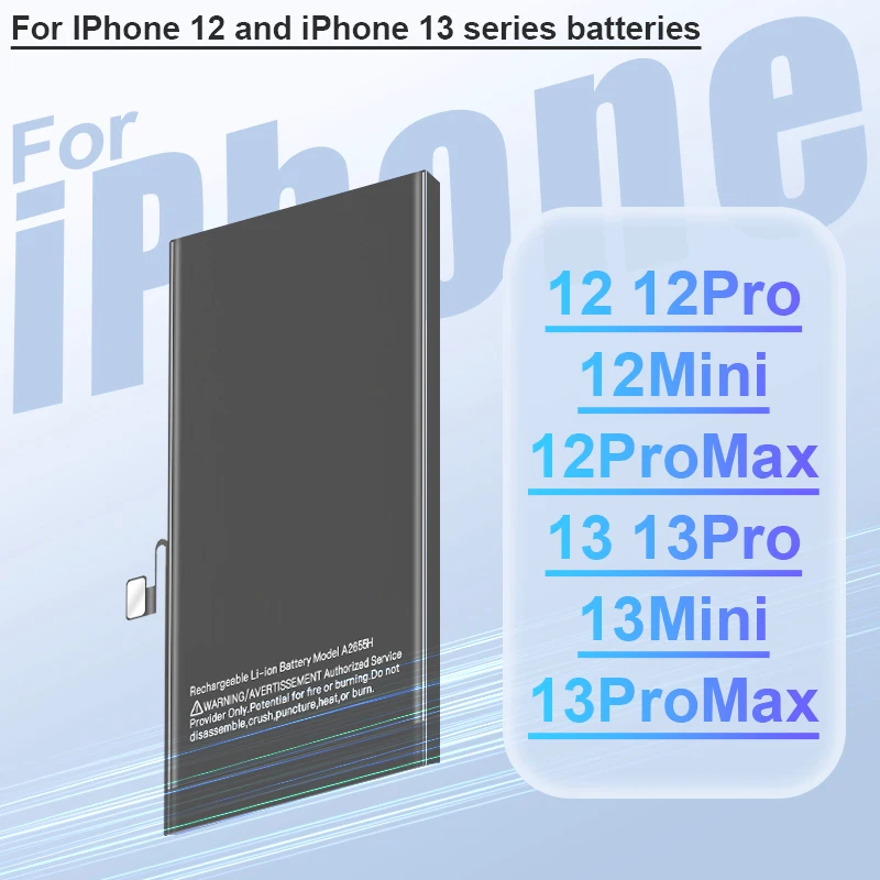 New 0 Cycle Battery For IPhone 12 13 Mini Pro Max High Capacity Bateria For  12mini 13mini 12Pro 13Pro Sticker Free Tools