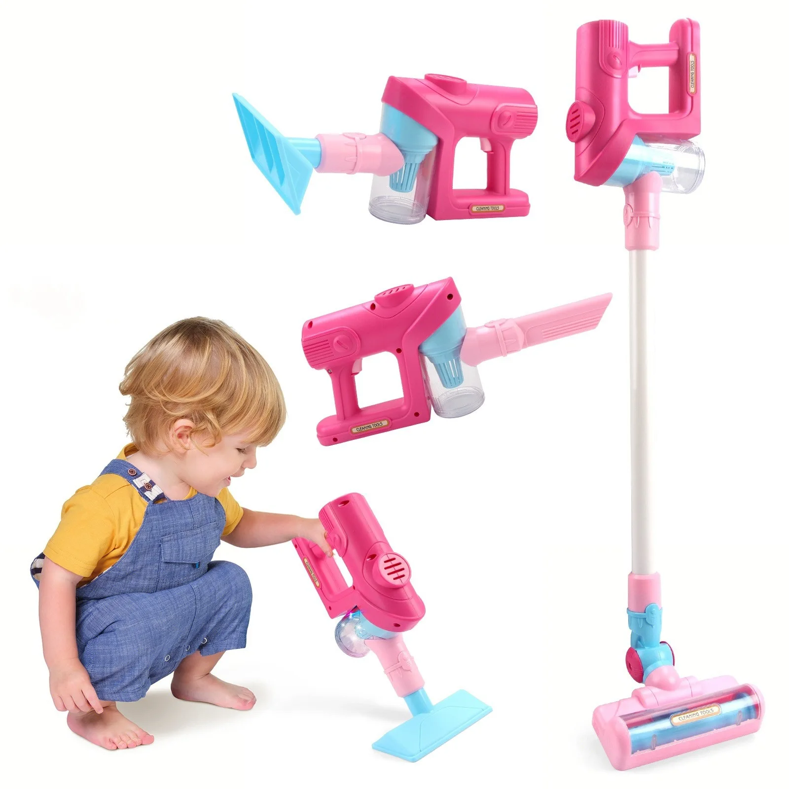 Simulation Electric Vacuum Cleaner Toy with Light Music Kids Pretend Play Housekeeping Cleaning Set Toddlers Toys for Boys Girls