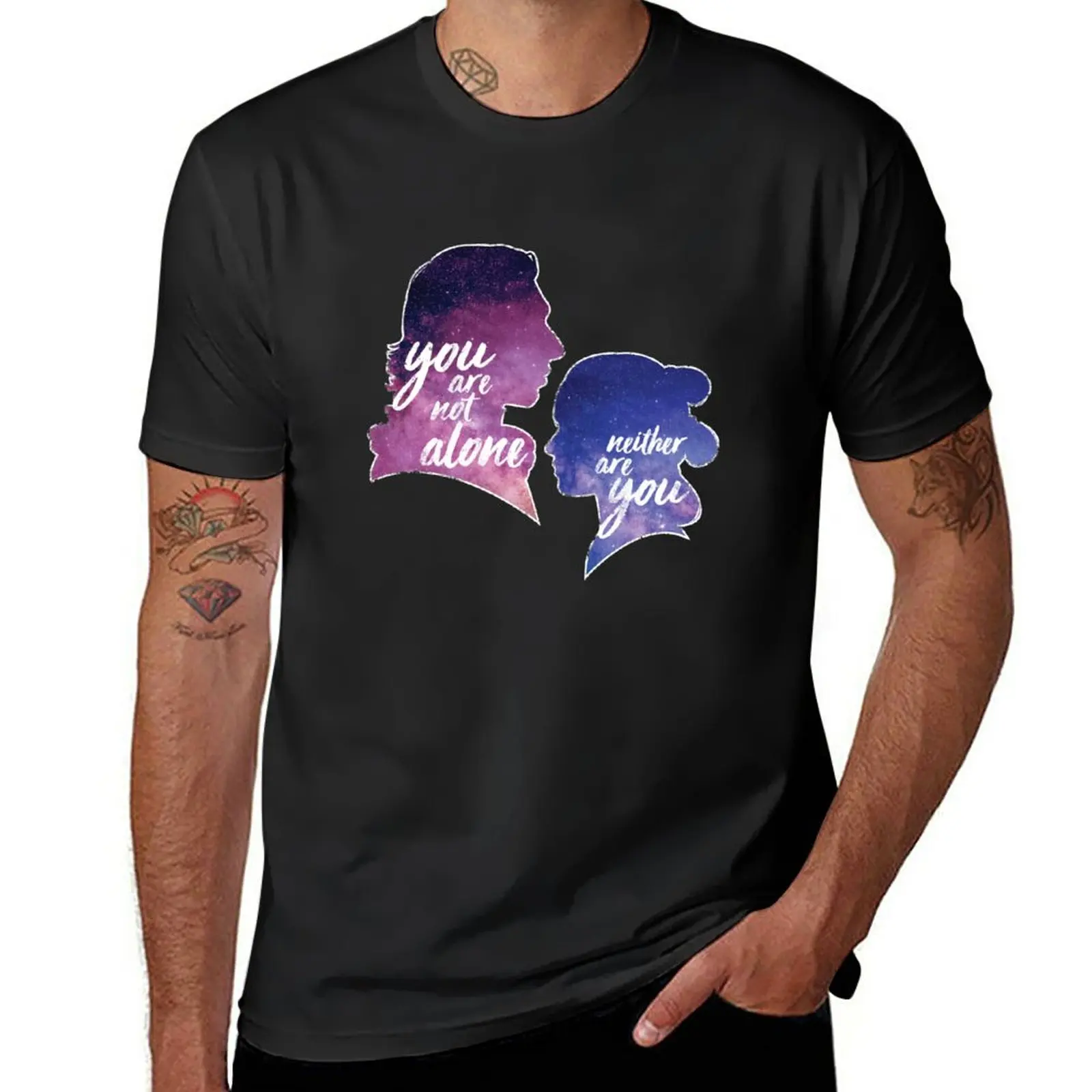 Reylo Outlined | You are not alone - Neither are you T-Shirt anime summer clothes plus size tops Men's t-shirts