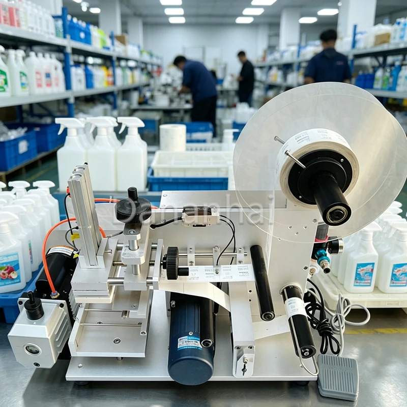 Commercial Glass Printing - Desktop Square Bottle Labeling Machine for