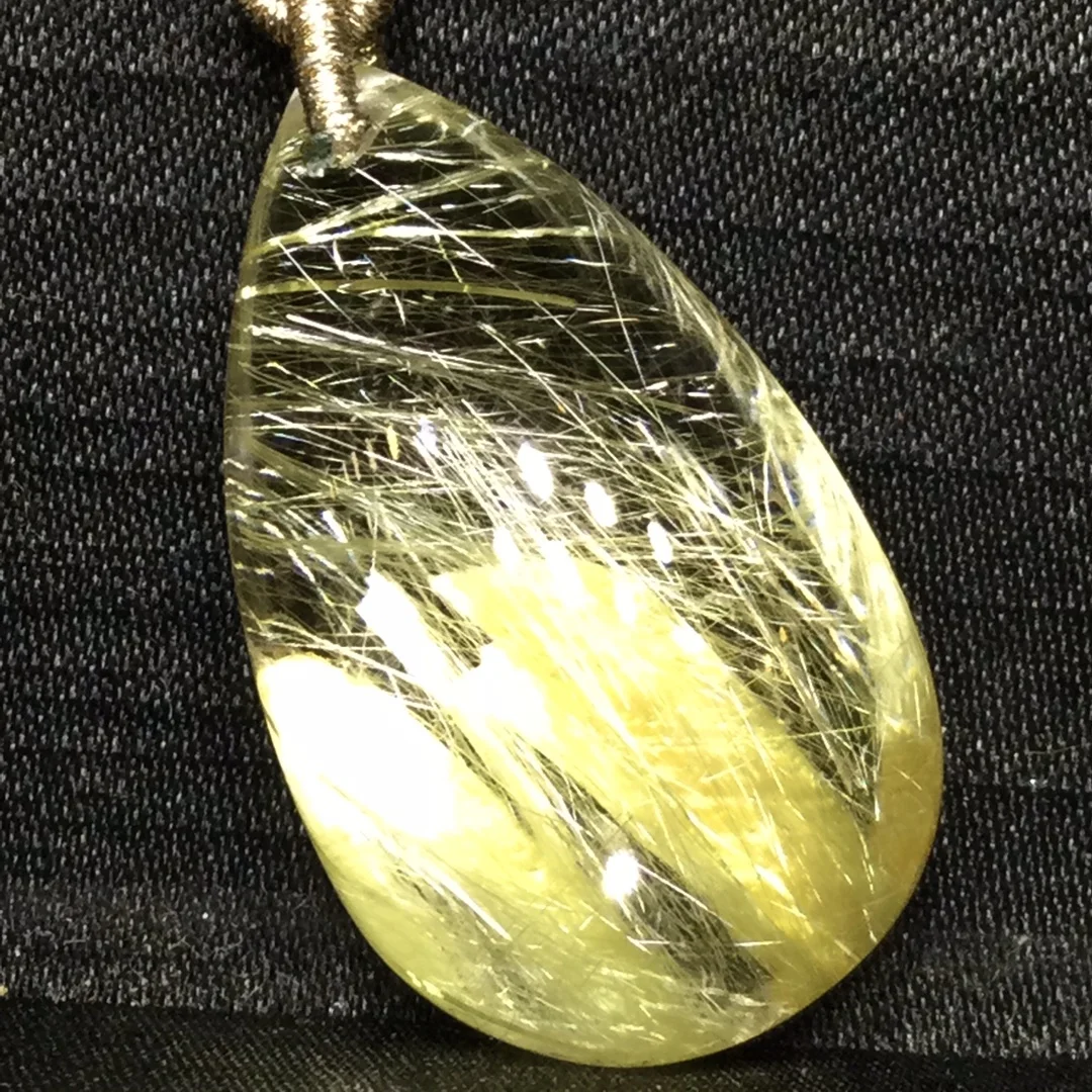 

Natural Gold Rutilated Quartz Pendant Flower Rutilated Quartz Jewelry 33*19*14mm Men Women Brazil AAAAAAA