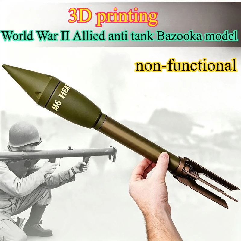 3D-Druck Zweiter Weltkrieg Alliierte Panzerabwehr-Bazooka Modell Film- und Fernseh-Requisiten Fans' COS Sammlung Nicht-funktionales Modell
