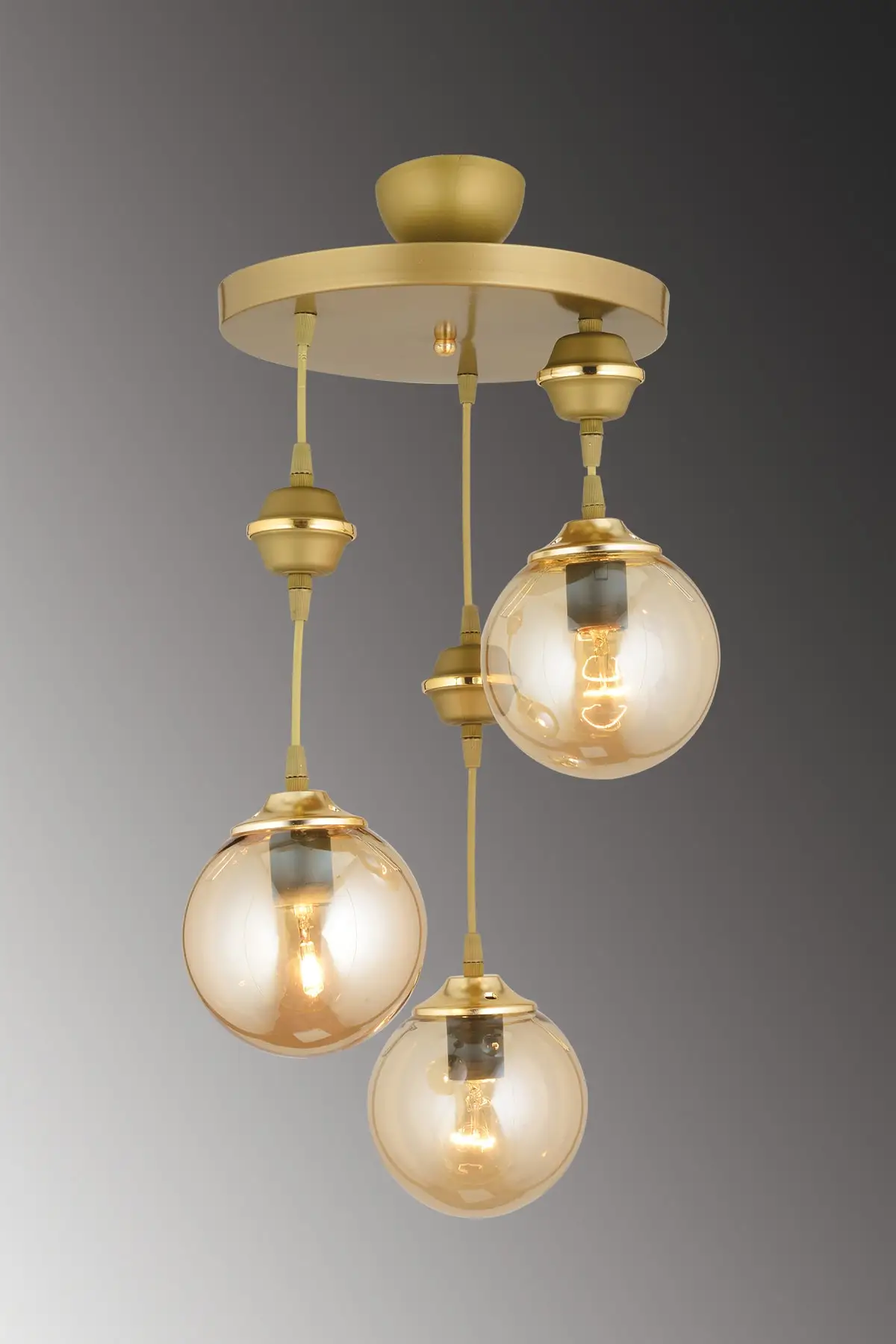 

DOLBOVI pendant tray aged 3-piece honey Glop glass glass-down luxury chandelier