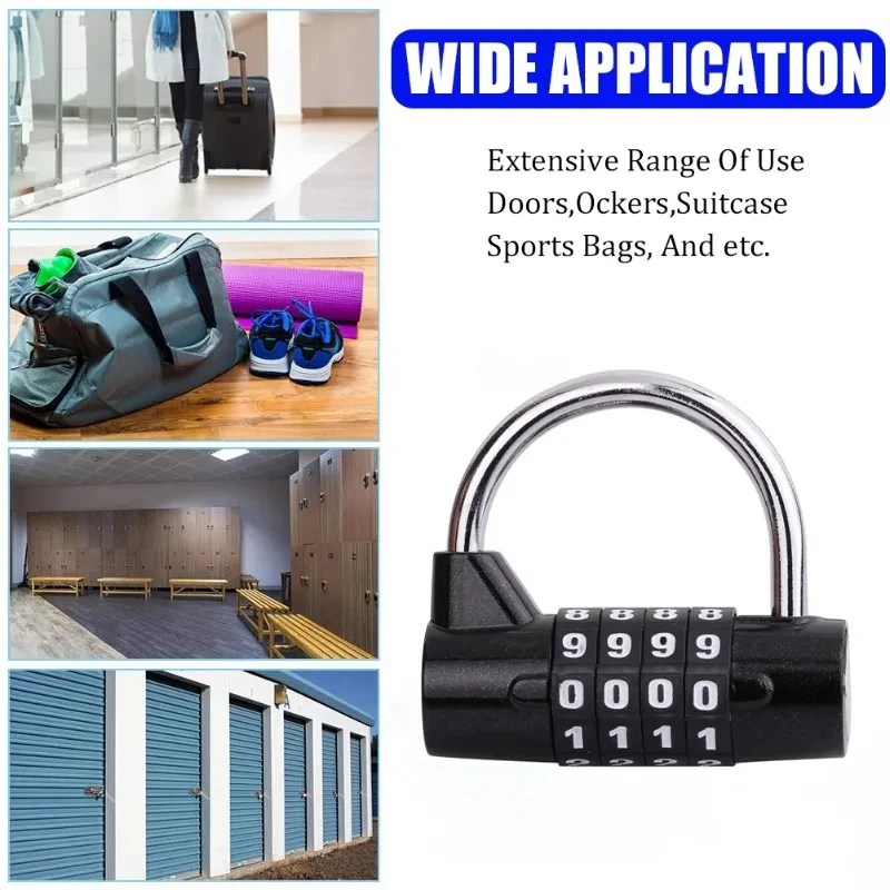 Multifunctional Combination 4 Digit Security Padlock Gym Locker Drawer Luggage Cabinet Toolbox Door Lock Door Padlock 1Pcs New