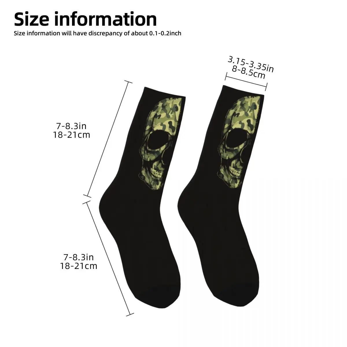 Funny Crazy Sock for Men No Pain No Gain Skull Harajuku Breathable Pattern Printed Crew Sock Seamless Gift