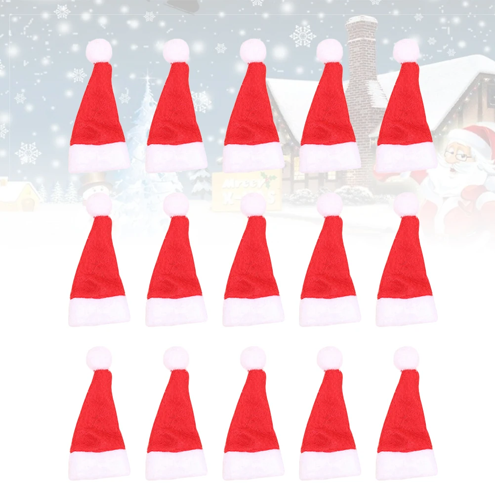 

60pcs Mini Santa Hat Holiday Hats Candy Package Lollipop Decorate Ornaments for Crafts