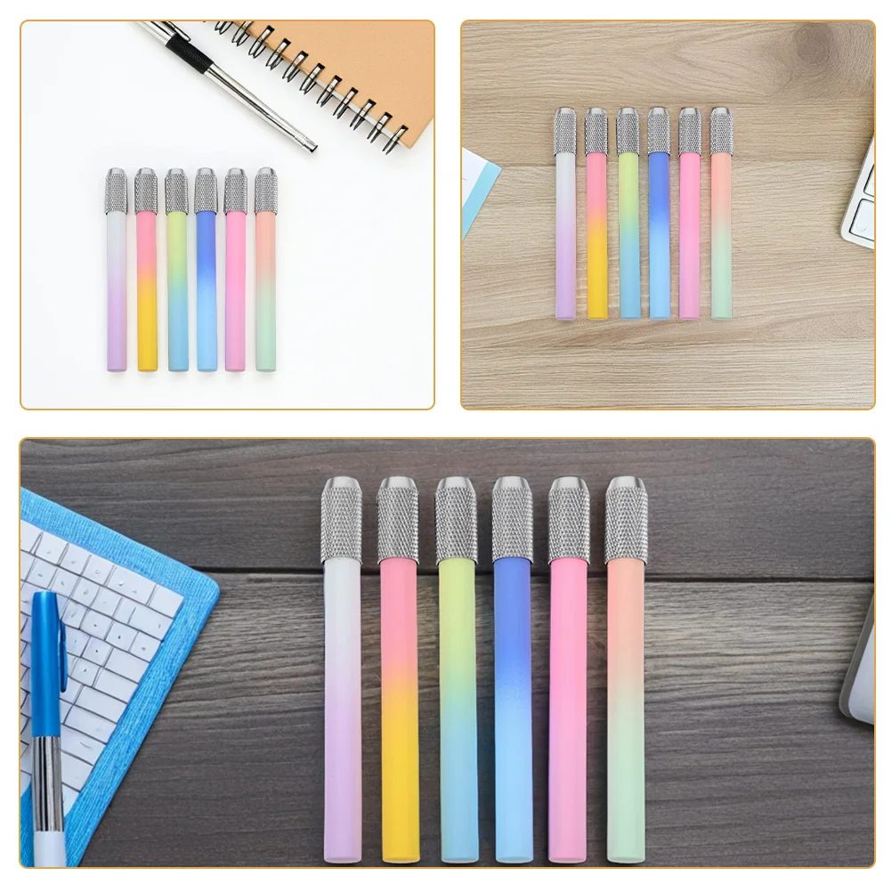 6pcs Pencil Extender: 10.5Cm Plastic Lengthening Tool For Colored Pencils Short Pencil Extender Art Writing Drawing Sketching