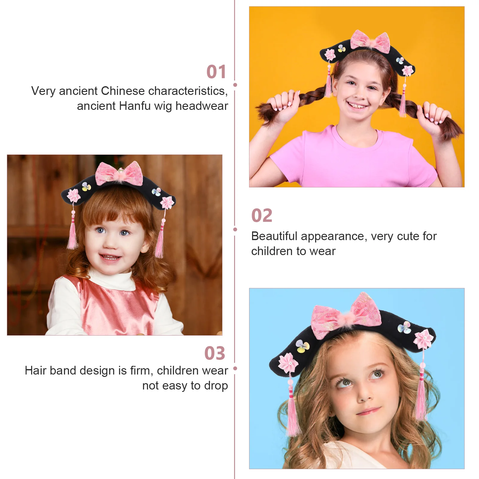 

1 Piece Fashion Hairband Royal Chinese Style Head Ornaments Elegant Party Headdress for Women Girls Festival Photo Prop