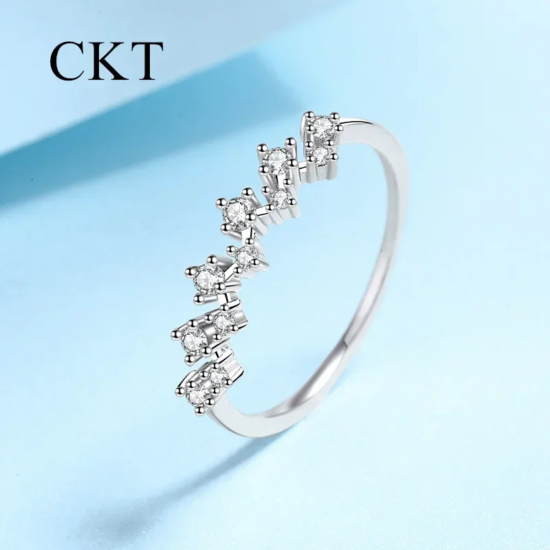 

CKT 18-каратное белое золото 0,41 карата Кольцо с муассанитом для женщин Платина Pt950 Изящные ювелирные изделия для рассеивания покупателя