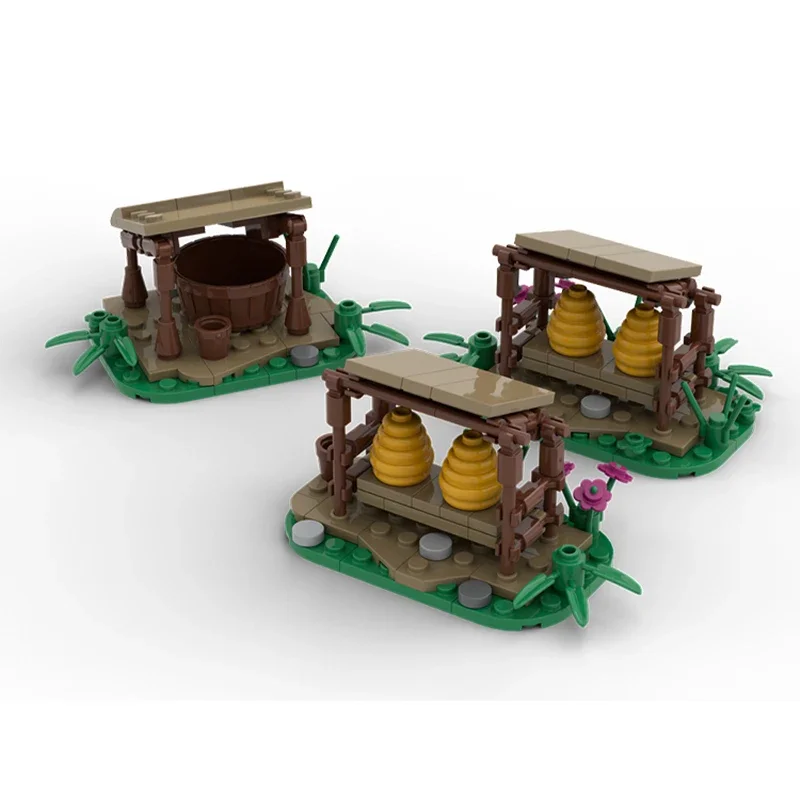 205 MOC Medieval Apiarying Charming Rustic DIY Model Building Blocks Birthday Toys Gift
