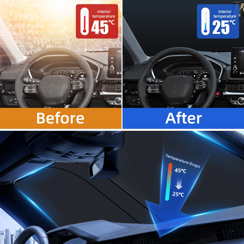 

Car Sunshade Windshield Umbrella universal UV protection foldable sunshade Foldable Protection Heat Insulation Car Accessories