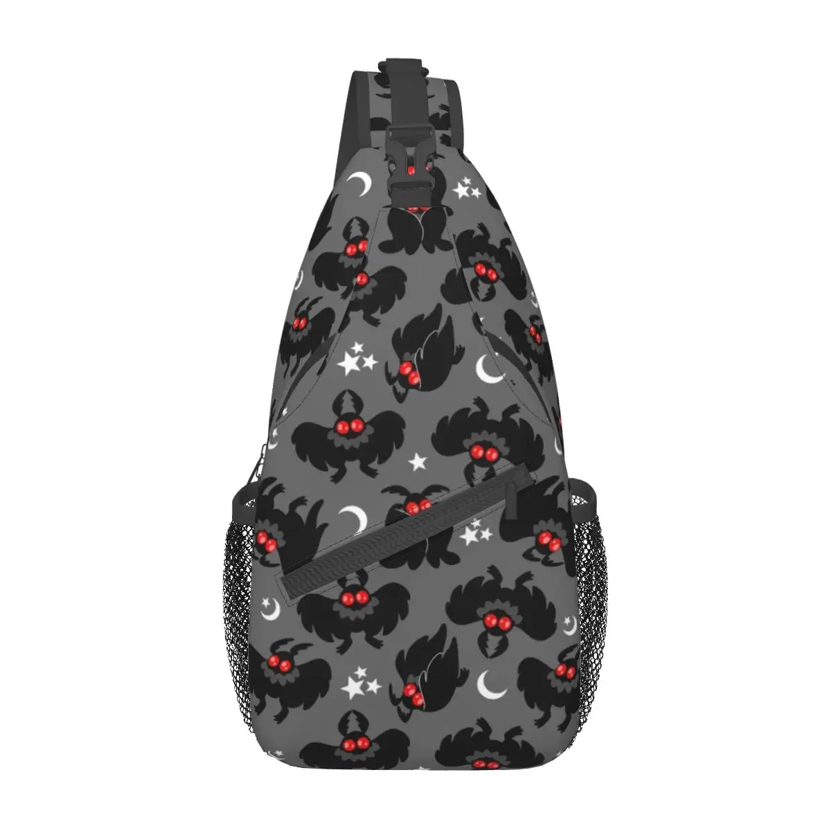 Cute Cryptids Mothman Crossbody Sling Bag Printed Chest Bag cartoon Shoulder Backpack Daypack for Hiking Travel Sports Bag