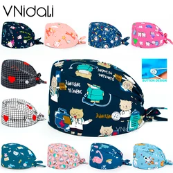 pet Doctors Printing whith button Scrub Caps surgery Scrubs Hat surgicals hat women's and men operating room hat veterinary cap