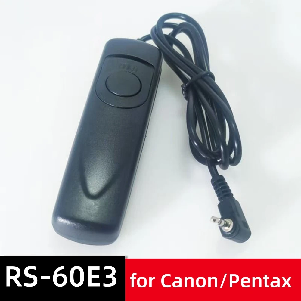 Controle Remoto com Fio RS-60E3 para Câmeras Canon R6II R7 R8 R10 R50 R RP M5 M6II 90D 80D e Pentax K3 K5 - Acessórios para Câmeras