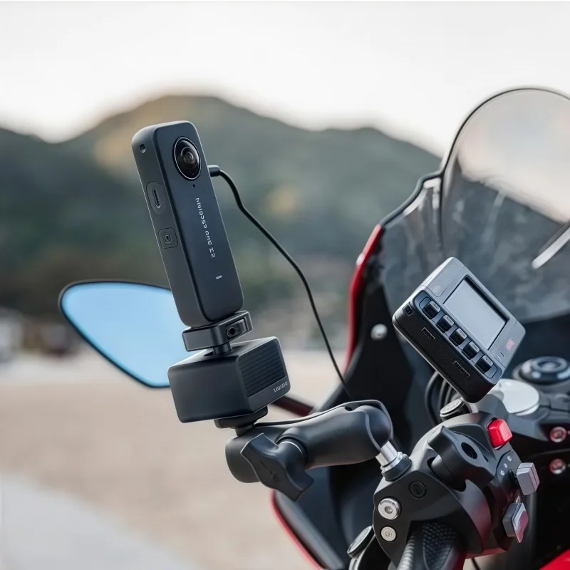 Insta360 ONE X4 X3 RS R용 기계식 진동 댐퍼 1/4'' 오토바이 핸들바 카메라 마운트용 충격 흡수 장치