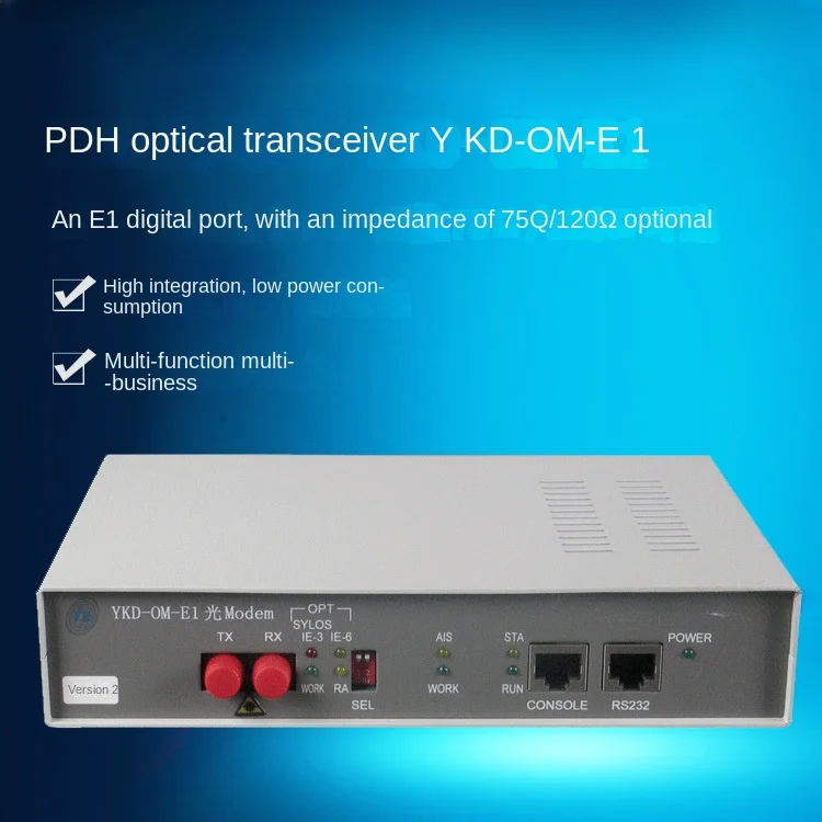 PDH Optical Terminal Optical Fiber Transmission 2M Signal Optical Modem with E1 Digital Port