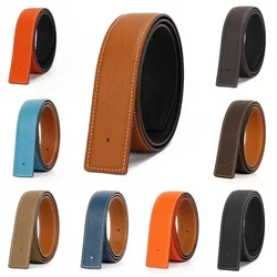 Genuine leather luxury style suitable for H buckle, 32mm, 38mm width double-sided double-color belt body. No buckle head