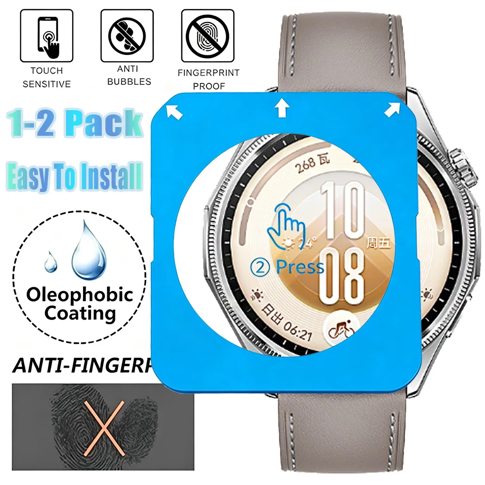 1-2 Pack HD Tempered Glass For Huawei Watch GT7 Pro GT6 Pro GT7-6-5 41mm 46mm Accessories Easy To Install Screen Protectors Film