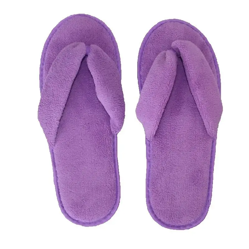 Women Solid Color Coral Fleece Slippers Soft Non-disposable Home Hospitality Slippers Party Gifts for Wedding Guests Slippers view 5