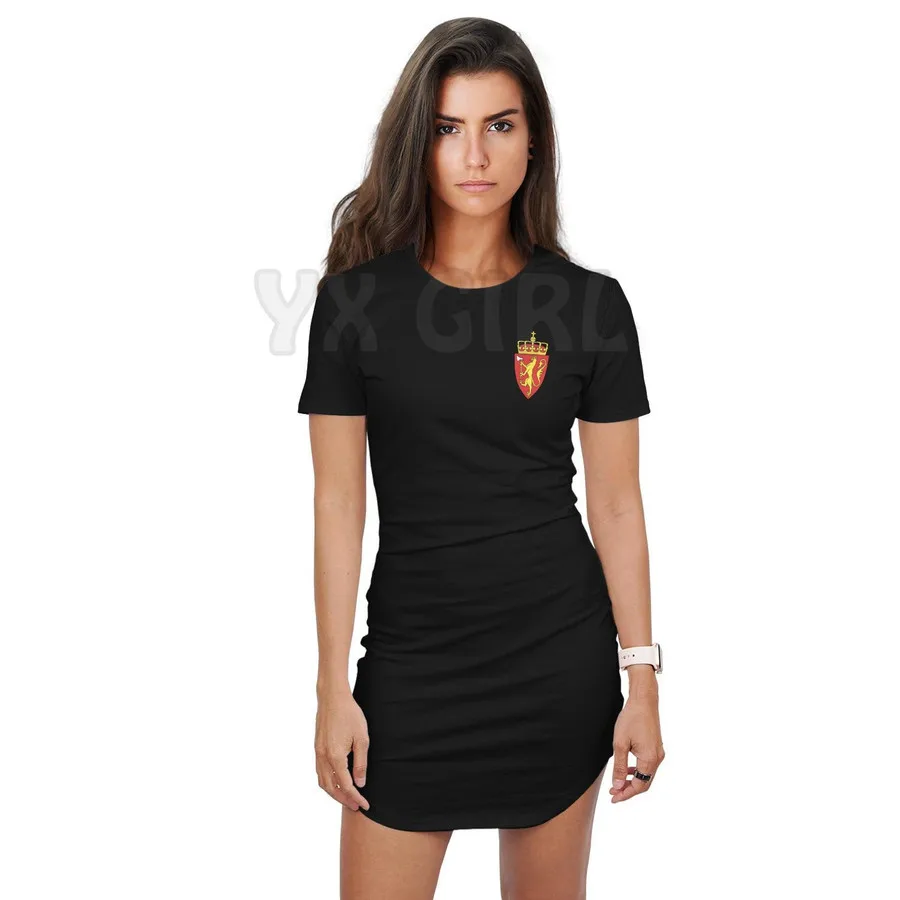 YX GIRL norvegia t-shirt Dress - Hibiscus 3D All Over Printed t-shirt DRESS Sexy Summer Women abiti Casual