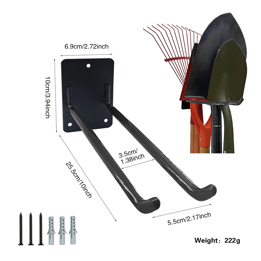 Garden Tool Organizer Shovel Rake Broom Hose Shovel Organizer Tool Storage System Hook Wall Holder Garage Storage Multi-Purposes