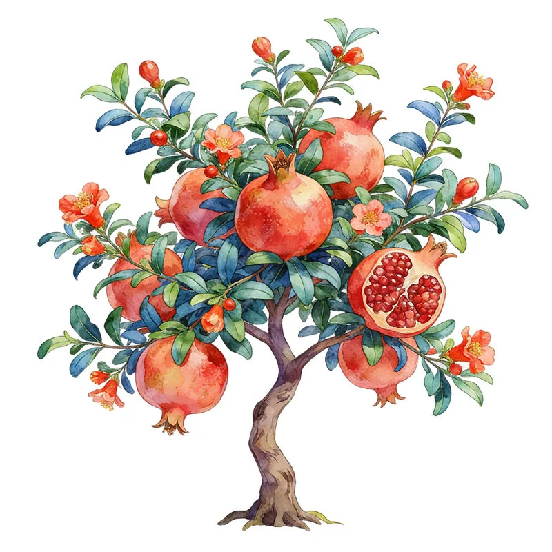Three Ratels CEE208 Harvest pomegranate trees serve as home decorations Kitchen decals