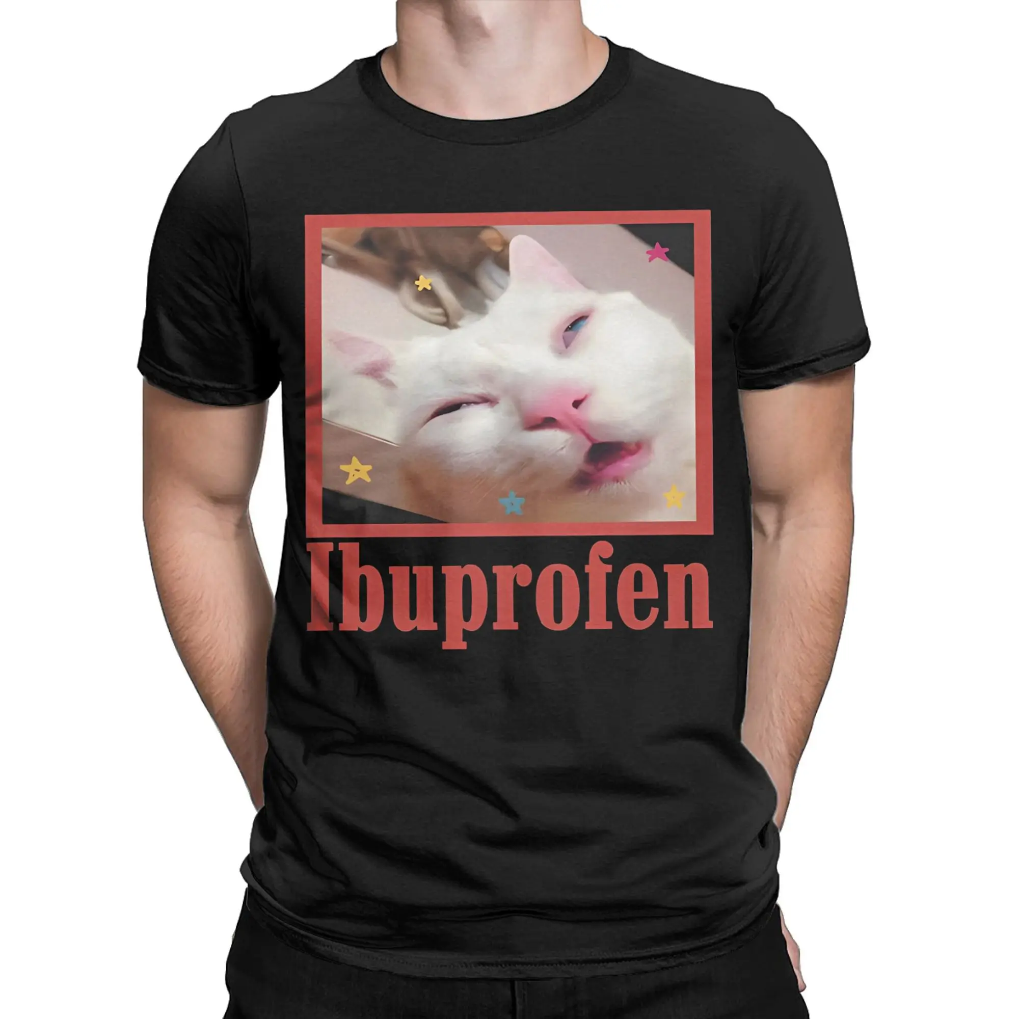 ibuprofen cat meme Tee Shirt for Men Women Graphic Printed T Shirts  Cotton Clothes