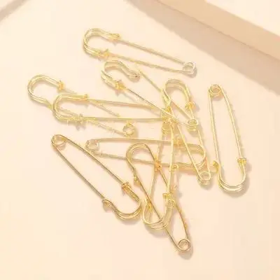 

10pcs Safety Brooch Pins With Holes Alloy Diy Brooches Accessories Decorative Metal Pins For Clothing Craft Jewelry Handicrafts